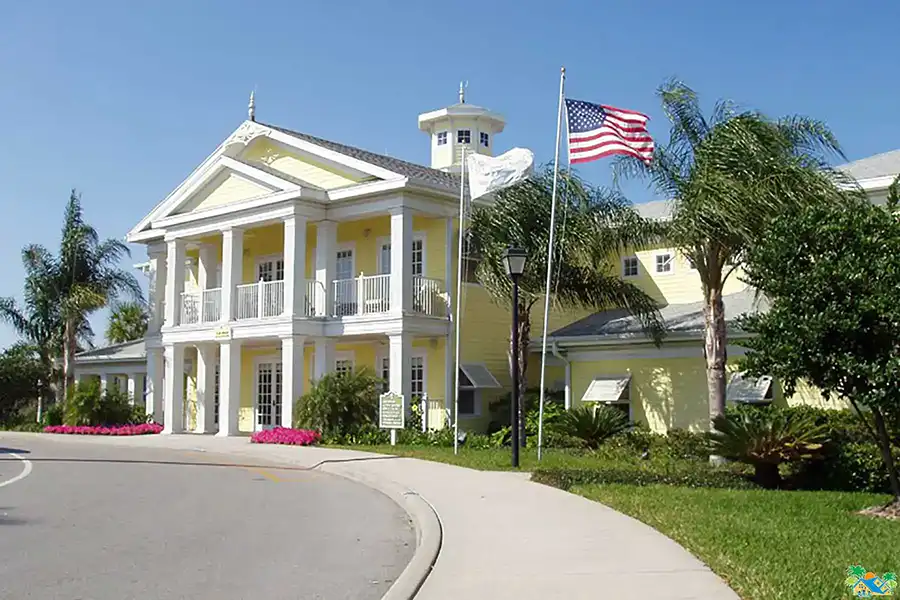 The beautiful clubhouse and reception building